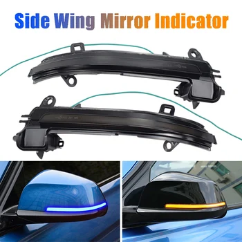 

Blue Yellow LED Dynamic Turn Signal Light For BMW 1 2 3 4 Series X1 F20 F22 F30 F32 E84 i3 Side Wing Mirror Indicator Blinker