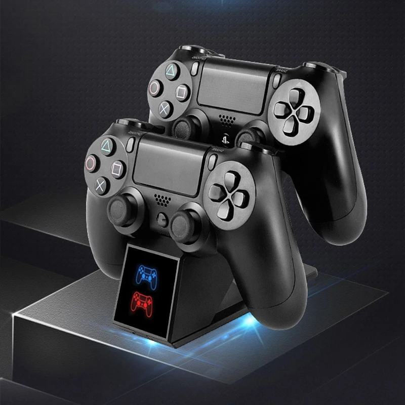 Для PS4 контроллер зарядная док-станция 5 В/1A двойная зарядная подставка с индикаторным экраном для игровой станции 4/Slim/Pro контроллер