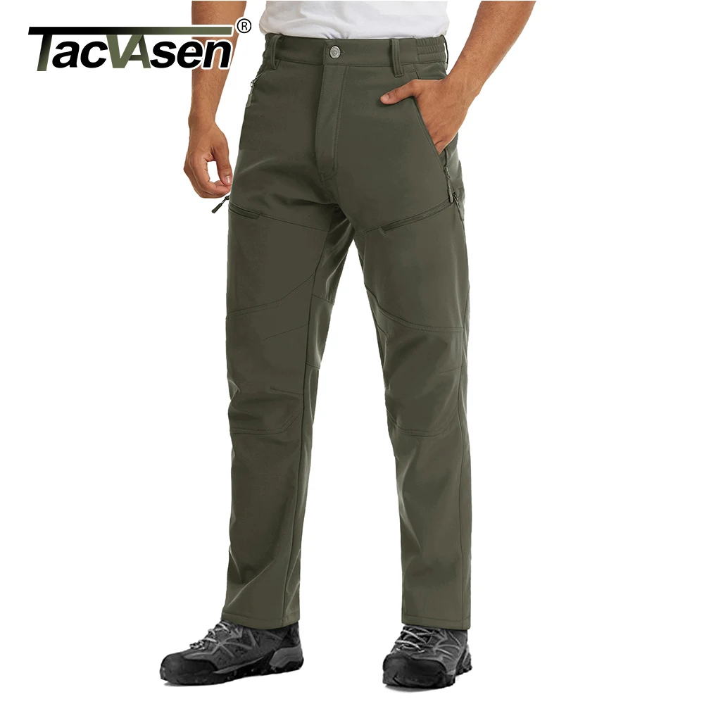 Mens Winter Fleece Lined Cargo Work Trousers