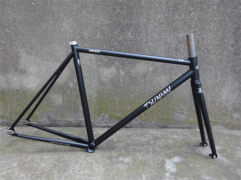 SNM4130 TSUNAMI CR-MO Fixed Gear Frame and Fork SNM Chrome Molybdenum Steel 52cm Single Speed Bicycle Frameset bicycle parts bicycle frame