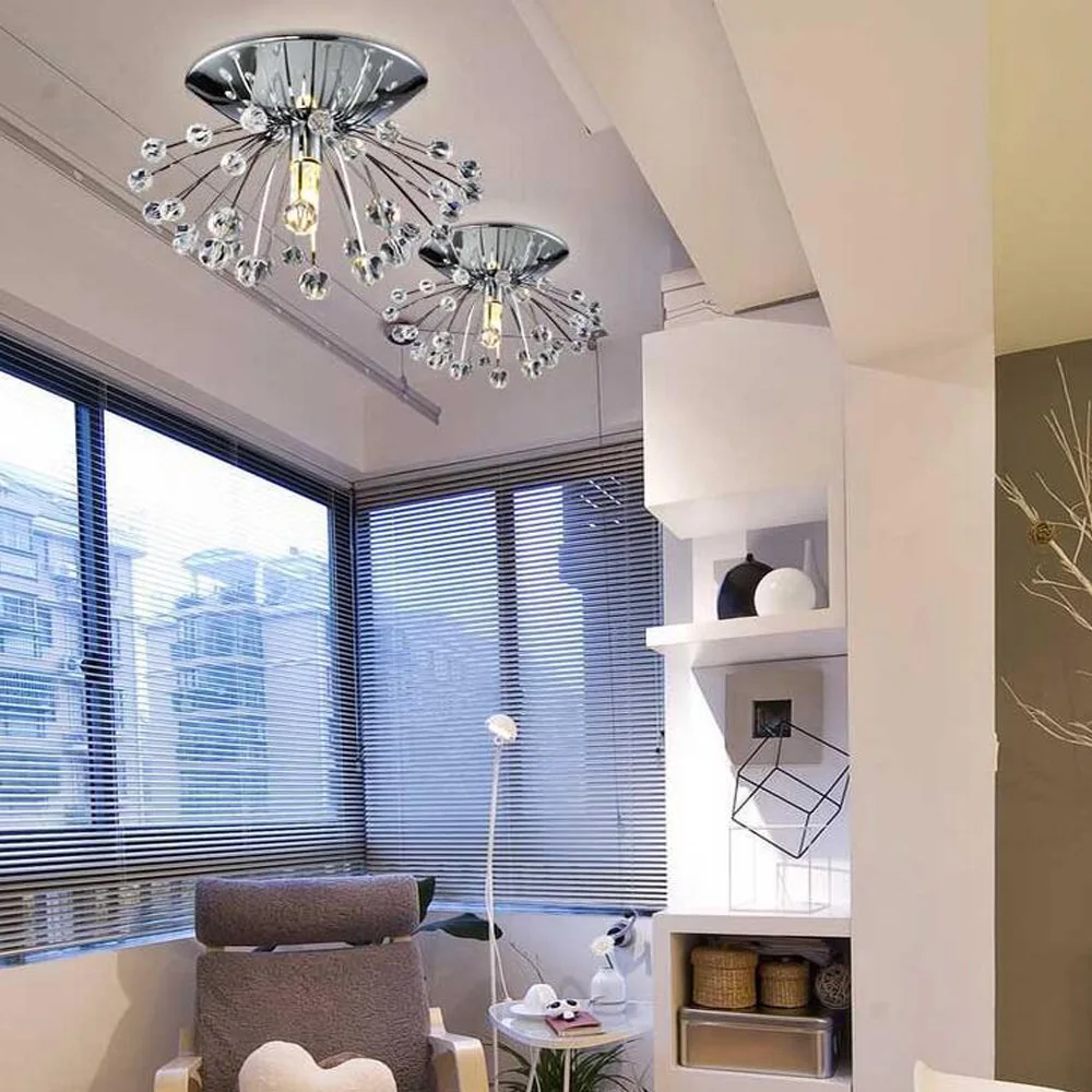 

Mini Crystal Chandelier Luxury Modern Crystal Ceiling Lamp Living Room Restaurant Light LED Cool Dandelion Lamp Special Offer