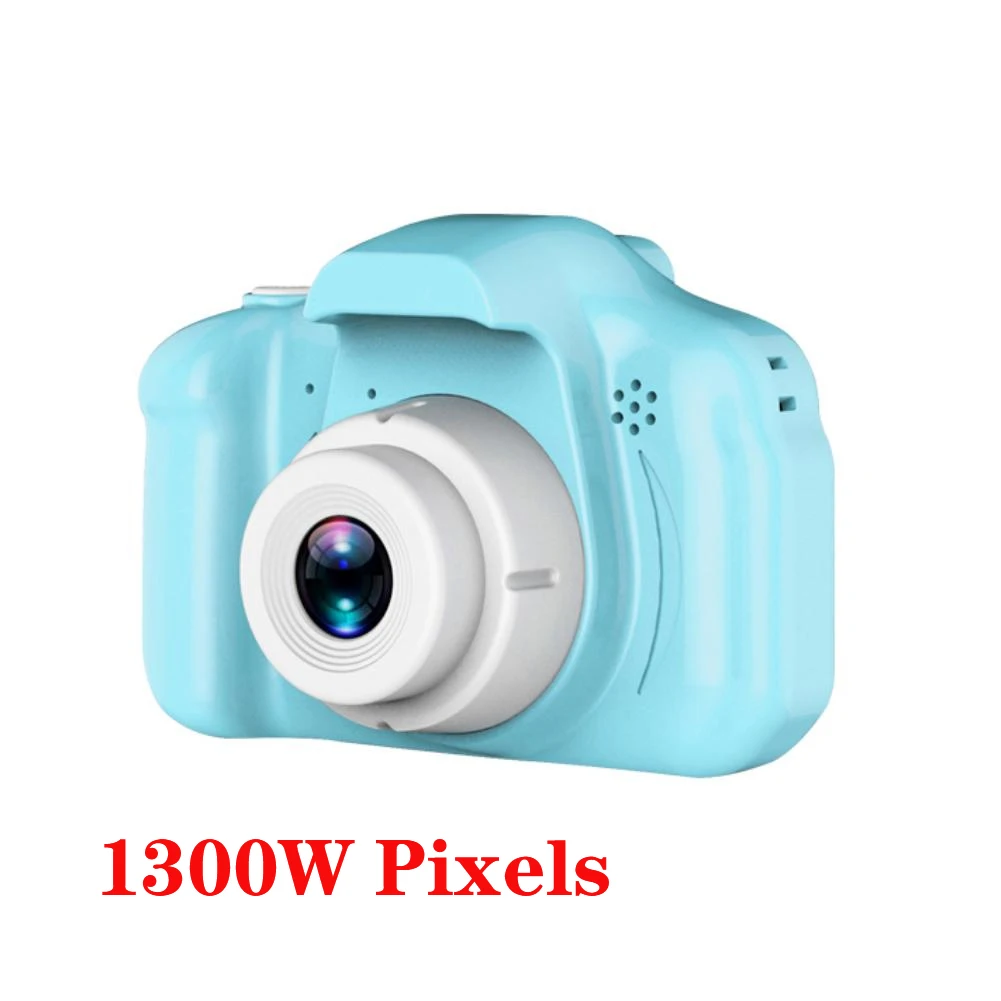 Детская камера, игрушки, мини 1080HD Мультяшные камеры, фотографирующие подарки для мальчиков и девочек, камера на день рождения, игрушки для детей, подарок для детей - Цвет: 1300W Blue noSD
