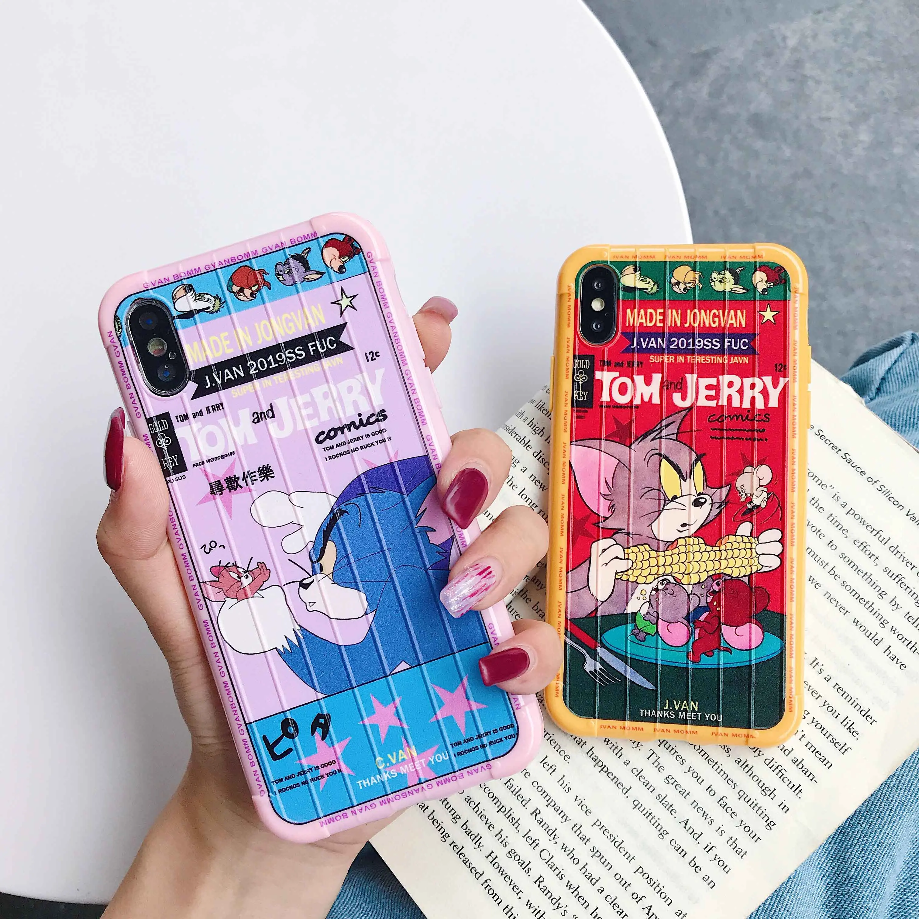 

high quality trunk cat and mouse phone case for iphone 7 8 6 6s plus case for iphone 11 xr xs max cover conque