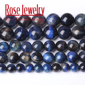 

Tiger Eye Stone Natural Stone Lapis Blue Round Beads Space Loose Beads For Jewelry Making 6/8/10/12 mm Bracelet 15'' Wholesale
