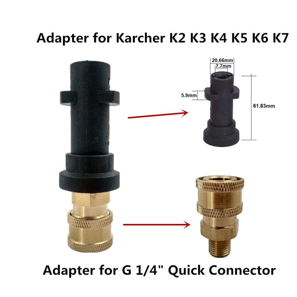 Nettoyeur haute pression Libération Rapide 1/4 Mâle & M14*1.5 adaptateur de connecteur Accessoires 