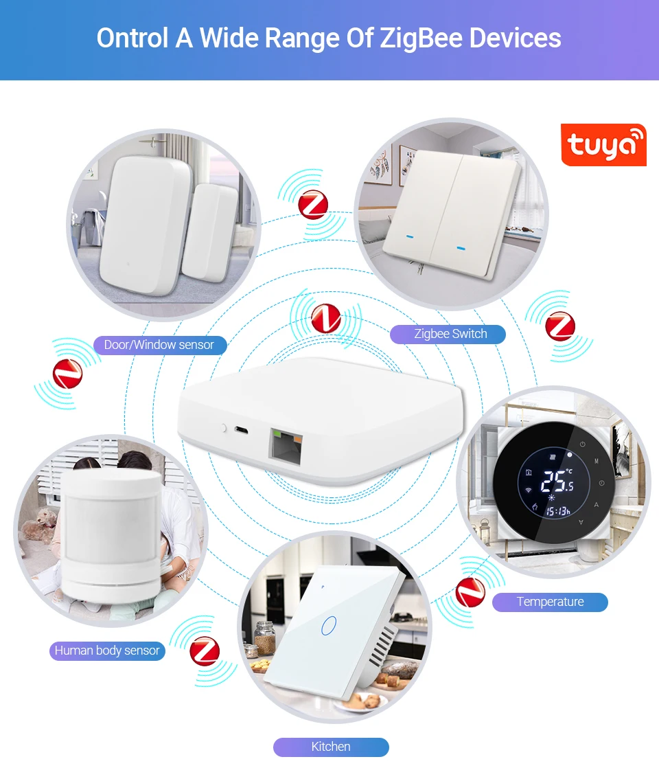 Remoto sem Fio Funciona com Alexa Tuya Zigbee Inteligente Gateway Casa Ponte Controle Google Hogar Shojzj Hub - Image 6
