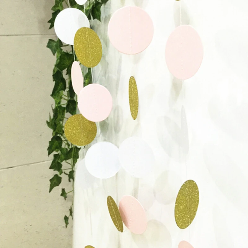 40 шт. блестящая золотая белая розовая большая круглая гирлянда для свадебных