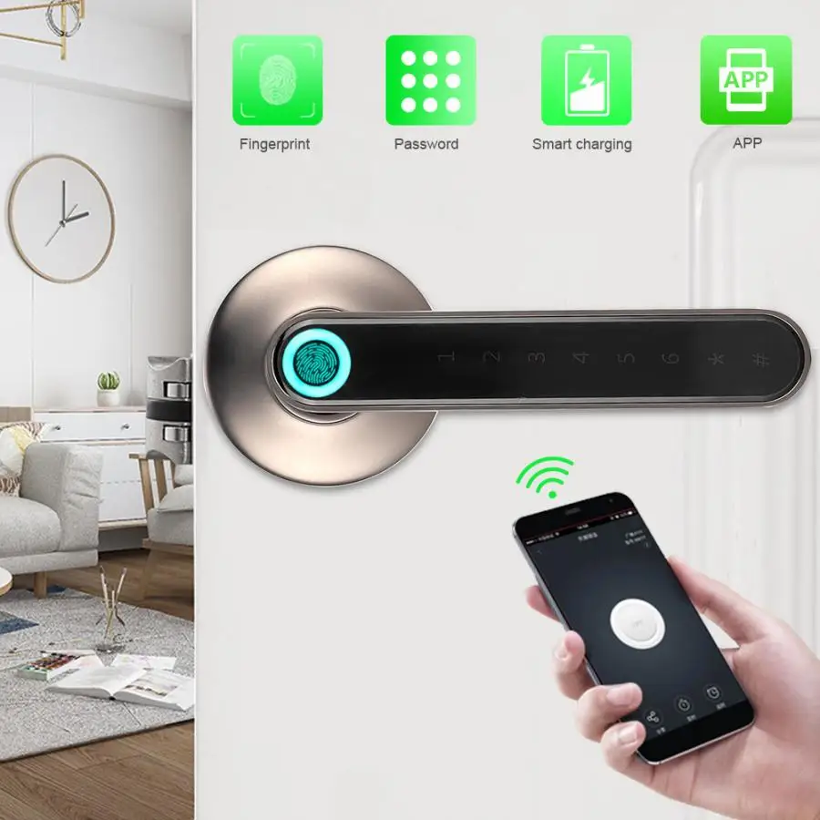 Умный дверной замок с Bluetooth биометрический для входной двери дактилоскопическим