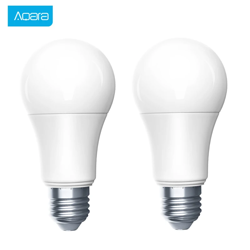 Умный светодиодный светильник Aqara 9W E27 2700 K-6500 K 806lum, настраиваемый светодиодный светильник белого цвета для дома и приложения MI Home - Цвет: 2 PCS
