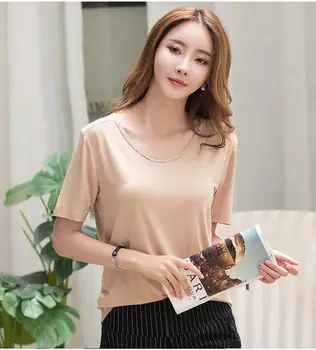 

T Shirt Women Clothes 2020 Fashion Blue Tee Top Fashion Cotton Ladies Tee Shirt