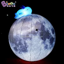 Высокое качество 4 м диаметр висячая-dec надувная модель луна и кролик/светодиодный надувная модель для демонстрации игрушек