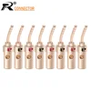 8pcs Banana Pin Plug HIFI Banana Connector Socket Brass Speaker Cable Pin Angel Wire Screws Lock for Amplifier ► Photo 1/6