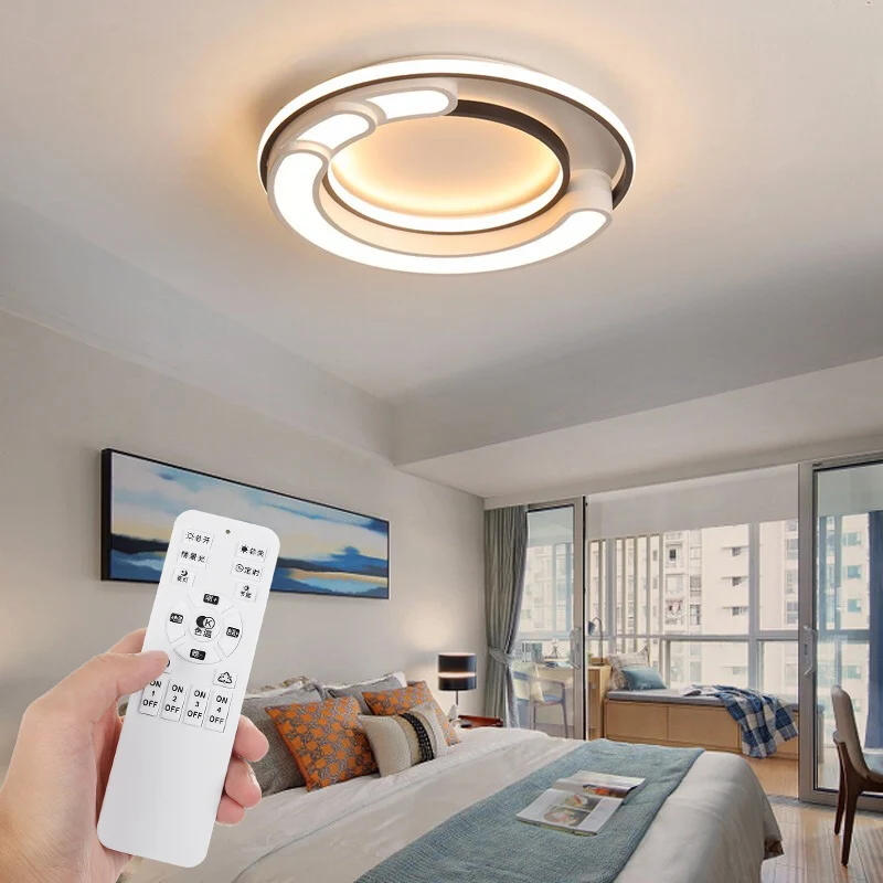 110 V/220 V железный и акриловый диммерный светодиод для потолка лампа спальня гостиная потолочный светильник энергосберегающее освещение с пультом дистанционного управления