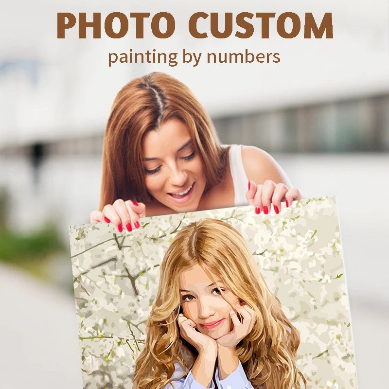 

Painting by Numbers Custom Photo Hand Painted Canvas Oil Paintings Drawing Art Oil Printed Painting For Adults DIY Gift