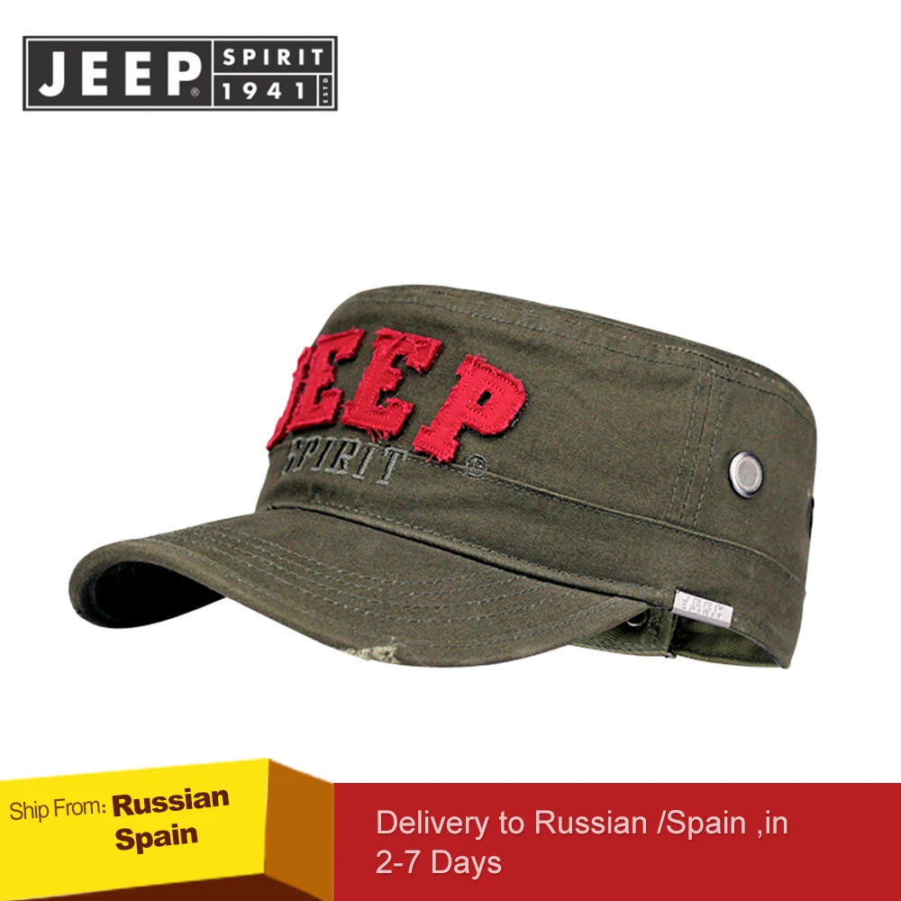 Бренд JEEP SPIRIT новинка 2019 Модные Военные шапки с плоской крышей Повседневная Кепка