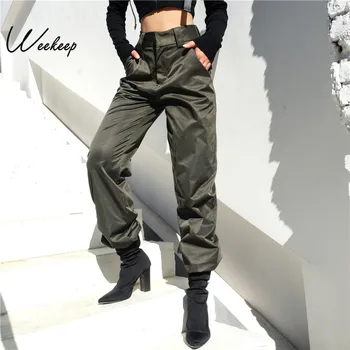 

Weekeeep High Street Pencil Pants Women High Waist Elastic Waist Pants 2020 Spring Autumn Long Casual Pants