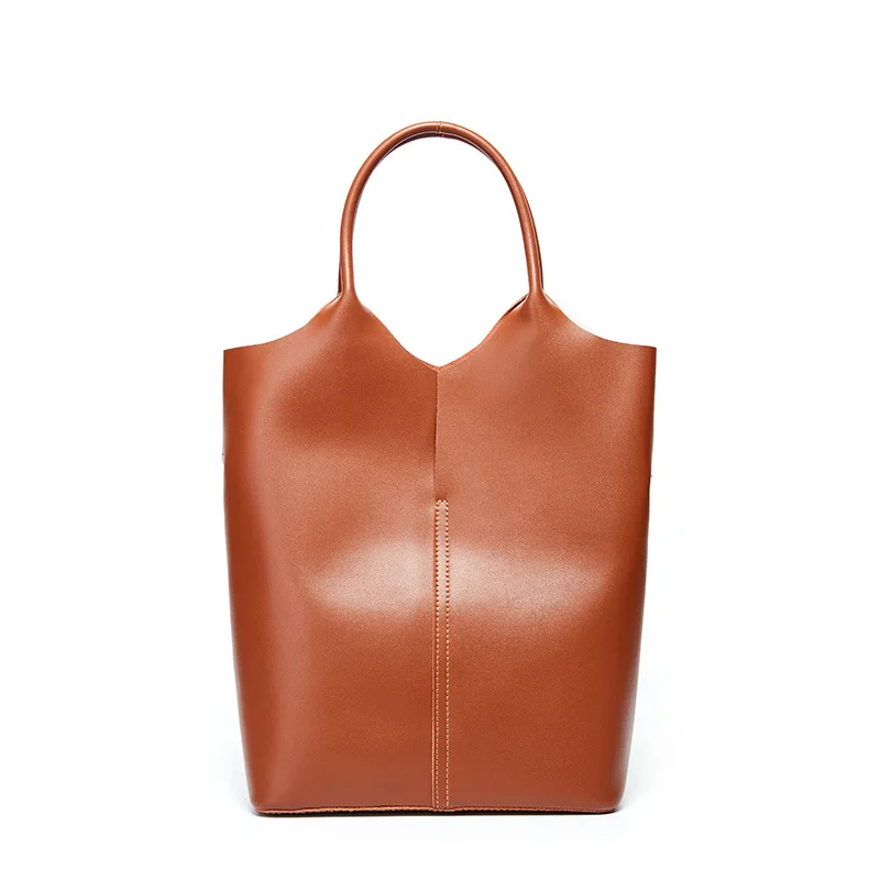Новые женские сумки, дизайнерские сумки из натуральной кожи, повседневная сумка-тоут, женская сумка через плечо, женские сумки для покупок - Цвет: brown