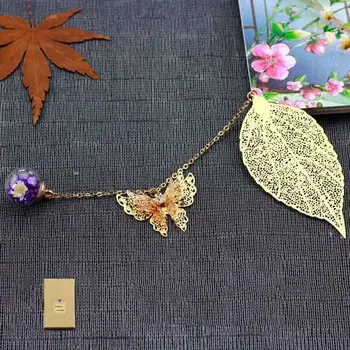 

Retro Metal Bookmarks Luminous Feather Book Marks With Butterflies Vintage Beautiful Gift For Teachers Students