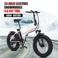 Электрический велосипед 20 дюймов ebike 48V500W Электрический горный велосипед электрический складной велосипед 4,0 fat tire bicicleta eletrica пляжный электровелосипед