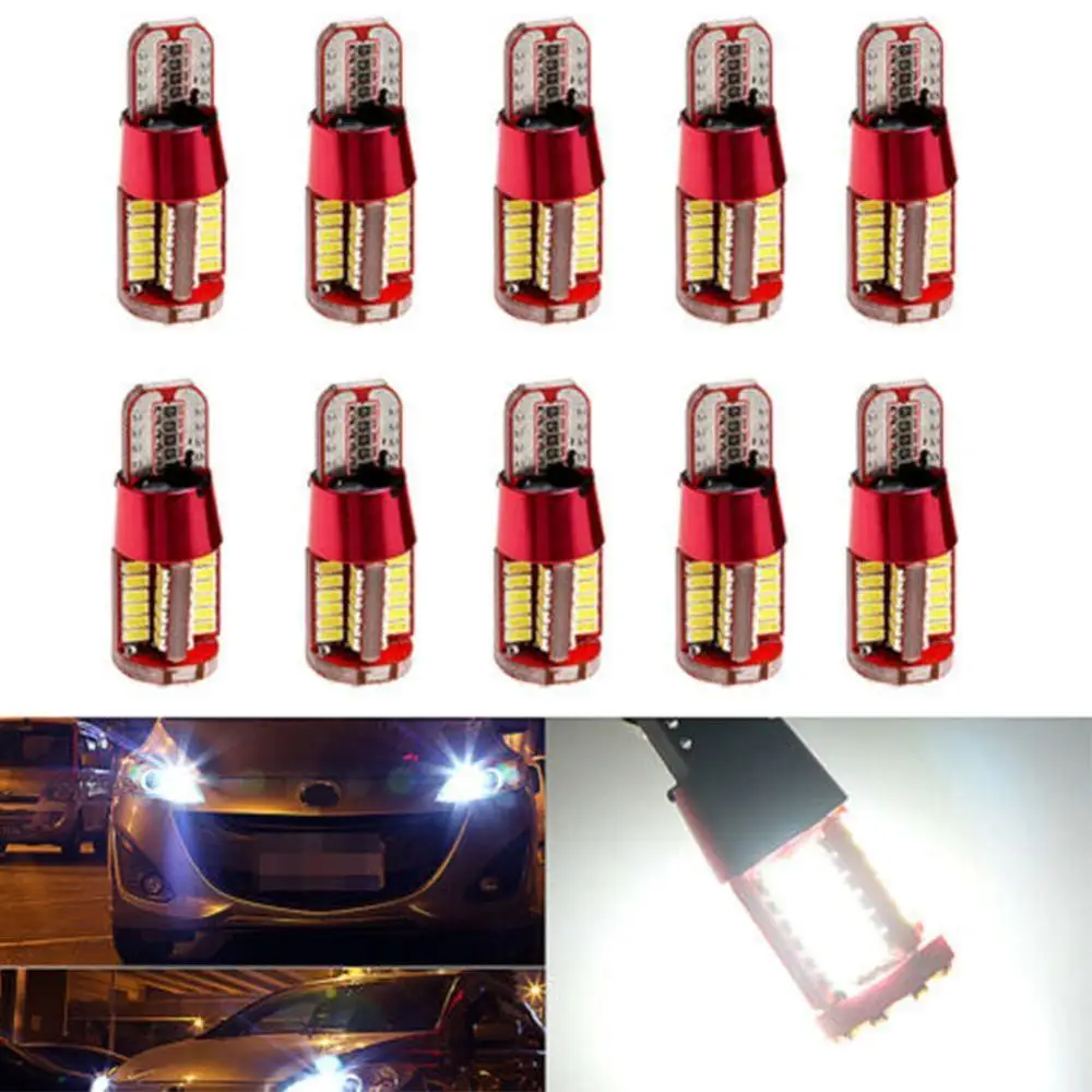 1 шт. T10 168 192 W5W 57 SMD 3014 Светодиодный Canbus без ошибок габаритный автомобильный фонарь парковочная лампа 57smd двигатель клиновидная лампа белый красный синий желтый