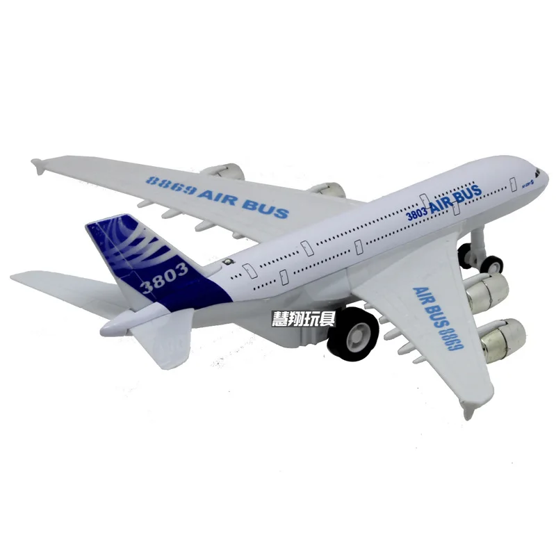 Airbus A380 модель самолета из сплава с воином светильник музыкальная функция с выставочным стендом