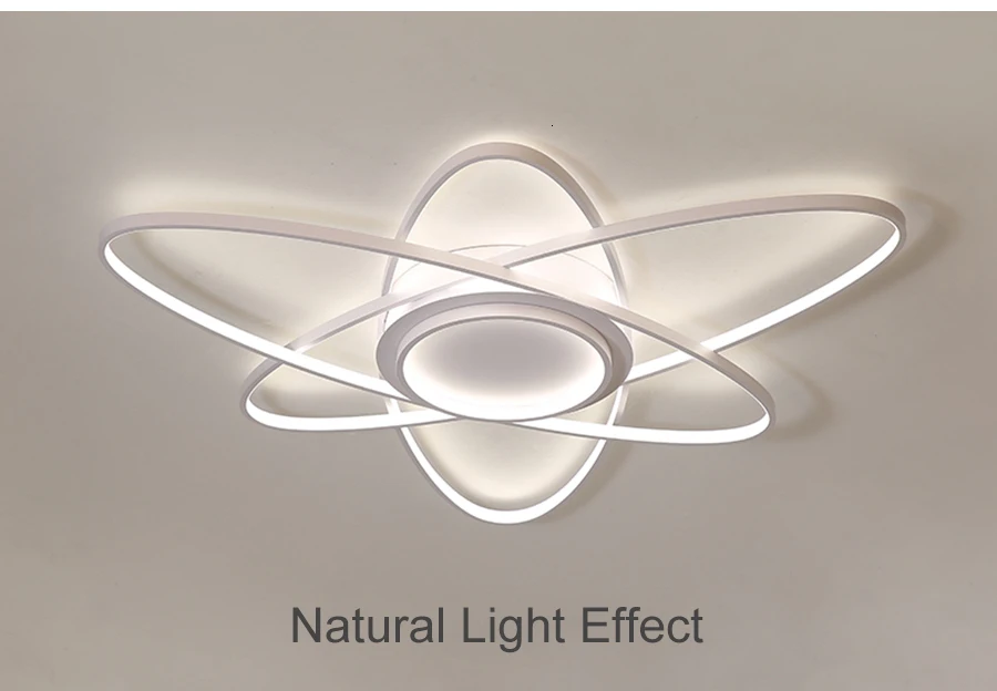 Acrylic Chandelier living room bedroom Ceiling lamp with dimmable remote control White black lampshade