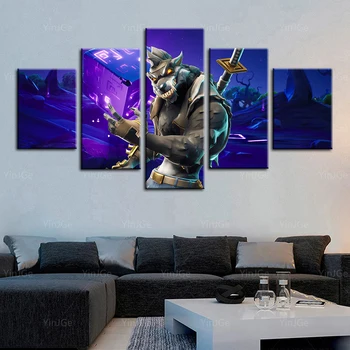 

Wall Art Game Canvas Painting 5 Panel Cartoon Role Poster HD Prints Modular Pictures Home Decor Living Room Frame Artworks