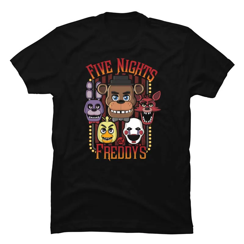 Забавные футболки с принтом из игры Five Nights At Freddys дизайнерская футболка круглым