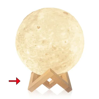 

Moon Shaped Lamp Holder Detachable Smooth Solid Wood Bracket Ball Shaped Light Stand Base Moon Light Fittings 2 Size