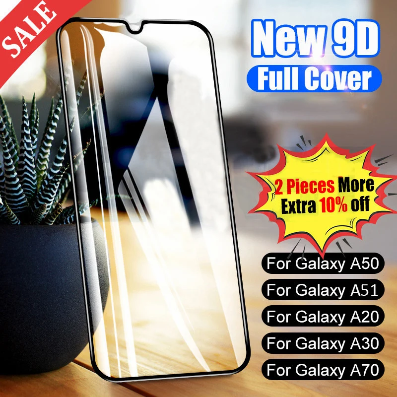 Защитное стекло с полным покрытием 9D для Samsung Galaxy A31 A41 A51 A71 A10 A20 A30 A40 A50 A70 M10 M20 M30