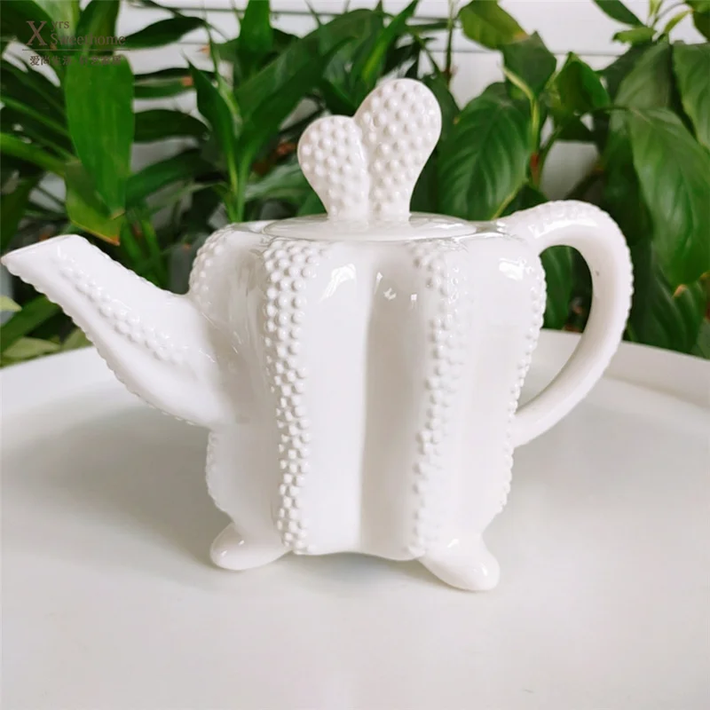 Creative ceramic cactus teapot personality afternoon tea kettle with