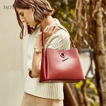 

Luxury Genuine Leather Tote Bag Women Natural Leather Soft Hand Bag Cowhide Leather Shoulder Large Shopper Bags Brown 2020 New