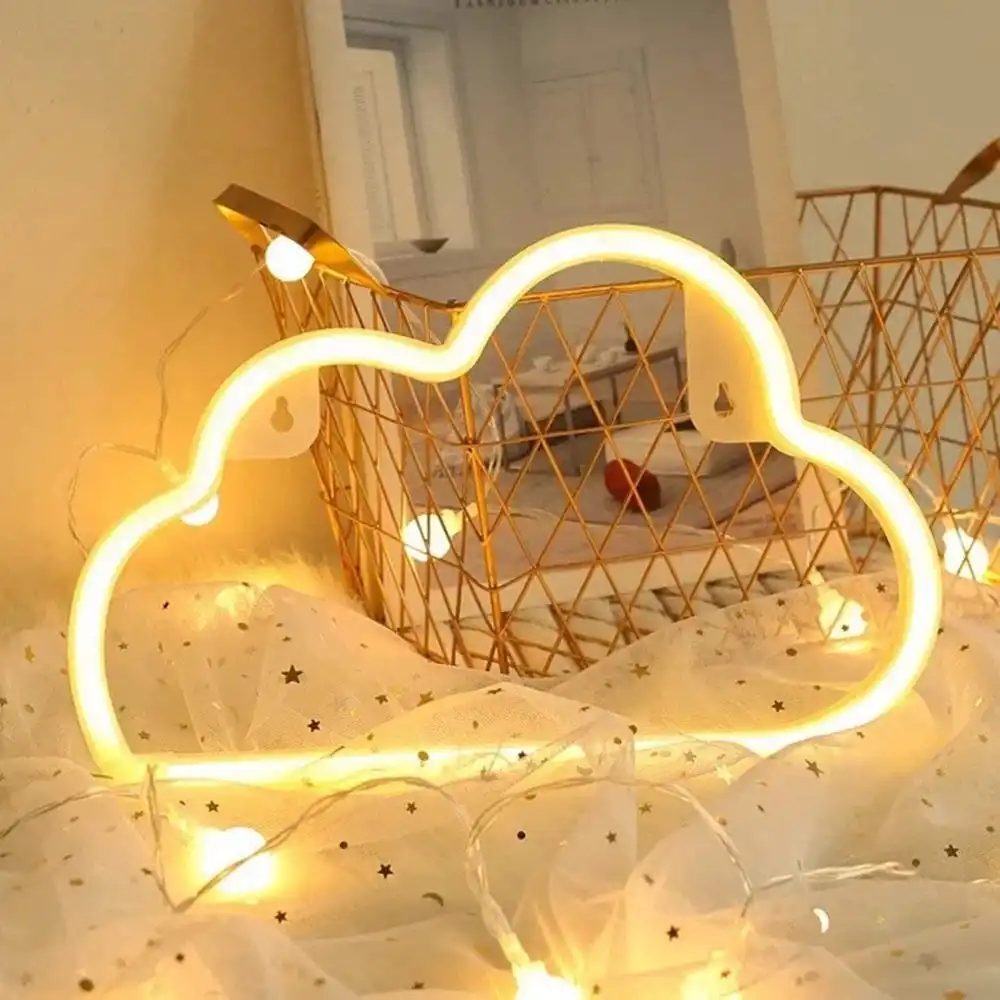 luces de neon de nube con bateria usb luces decorativas de arte lampara de pared para habitacion de bebe iluminacion navidena