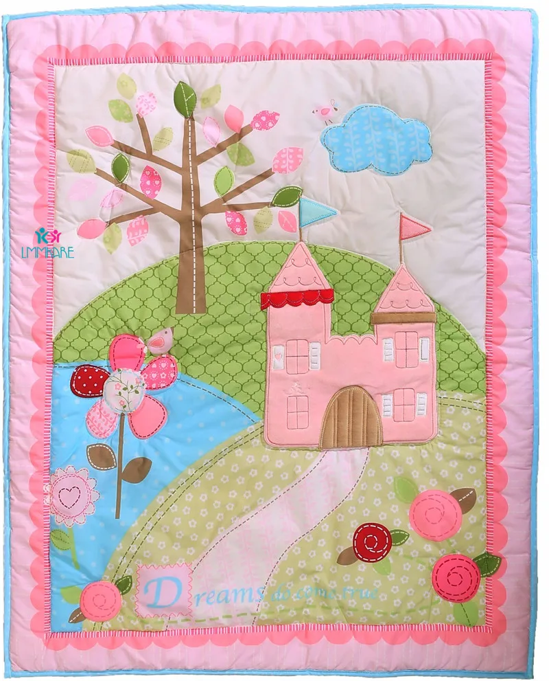 1pc quilt Мультяшные комплекты постельного белья для новорожденных, детская кроватка, бамперы, кровать вокруг кроватки, эластичные простыни, одеяло, парк, Цветочная елка для девочек, Рождественский подарок - Цвет: 1pc quilt