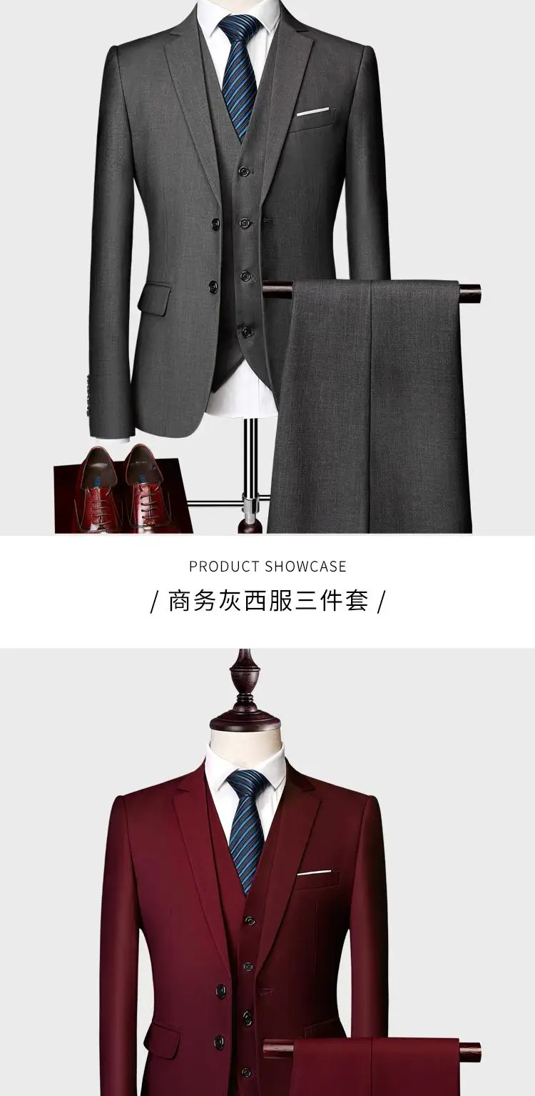 trajes de marca famosa para hombre boda novio talla grande 6XL 3 piezas(chaqueta+ chaleco+ pantaln) traje de