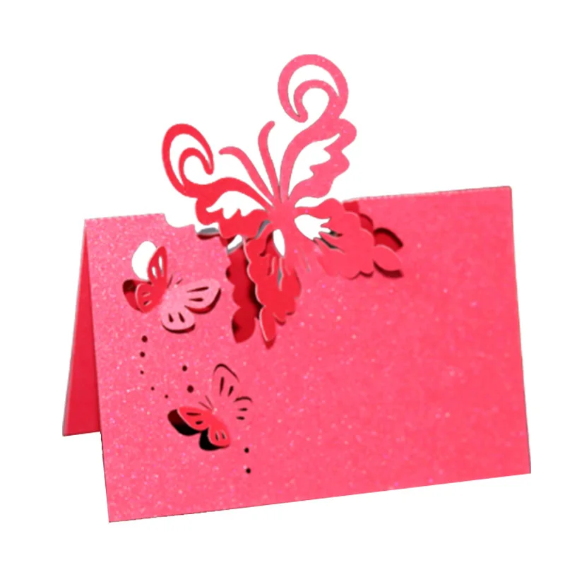 50pcs Butterfly Table Name Place Cards Laser Cut Lace Setting Name Message Card Seat Wedding Birthday Party Favor Table Decor