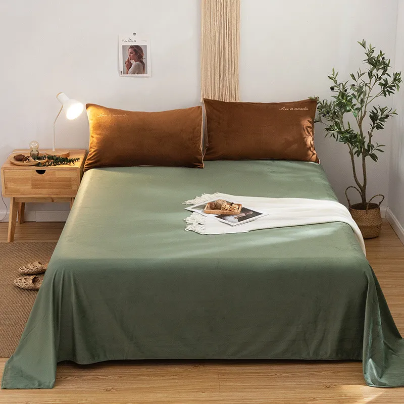 

Soild Color Bed Sheet Cotton Mattress Protector Cover Flat Sheet 1pcs Soft Bedclothes Twin Full Queen King Size No pillowcase
