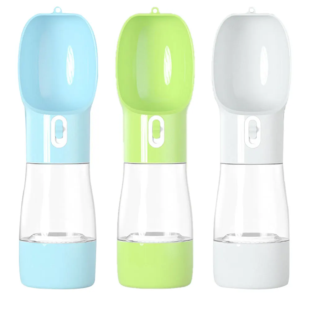 Botella de agua portátil para mascotas, tazón para beber al aire libre para cachorros, dispensador de agua para gato, alimentador con contenedor de comida, taza para beber