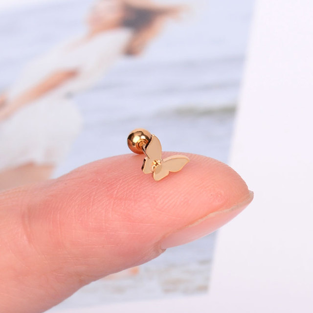 Stainless Steel Mini Stud Earrings Butterfly Snake Stars Helix Cartilage Tragus Labret Lobe Ear Piercing Jewelry