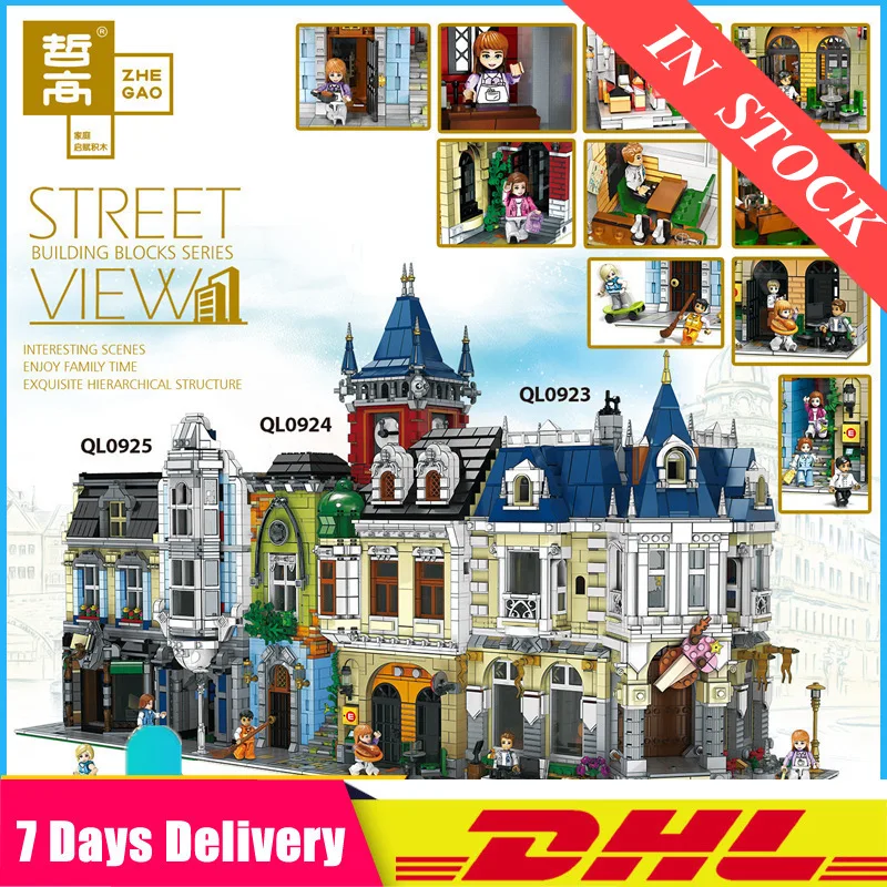 

IN Stock 2020 MOC Corner Mall Romantic Restaurant Old Pub European Mall Model Building Kits Blocks Bricks Kids Toys Gift