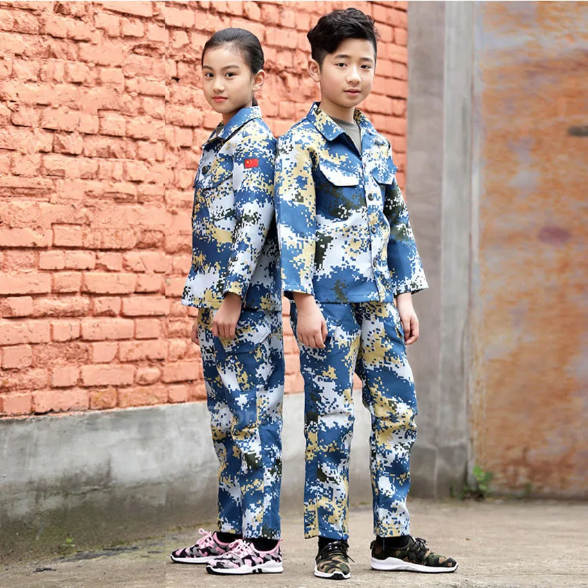 2 шт. камуфляжная униформа для мальчиков и девочек|Военный| |