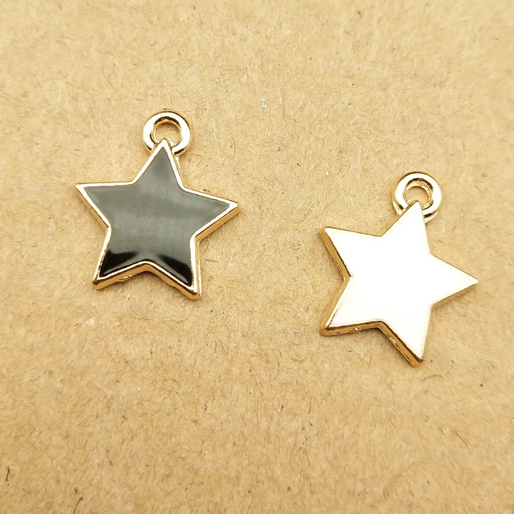 10pcs 12x14mm enamel star charm for jewelry making and crafting fashion