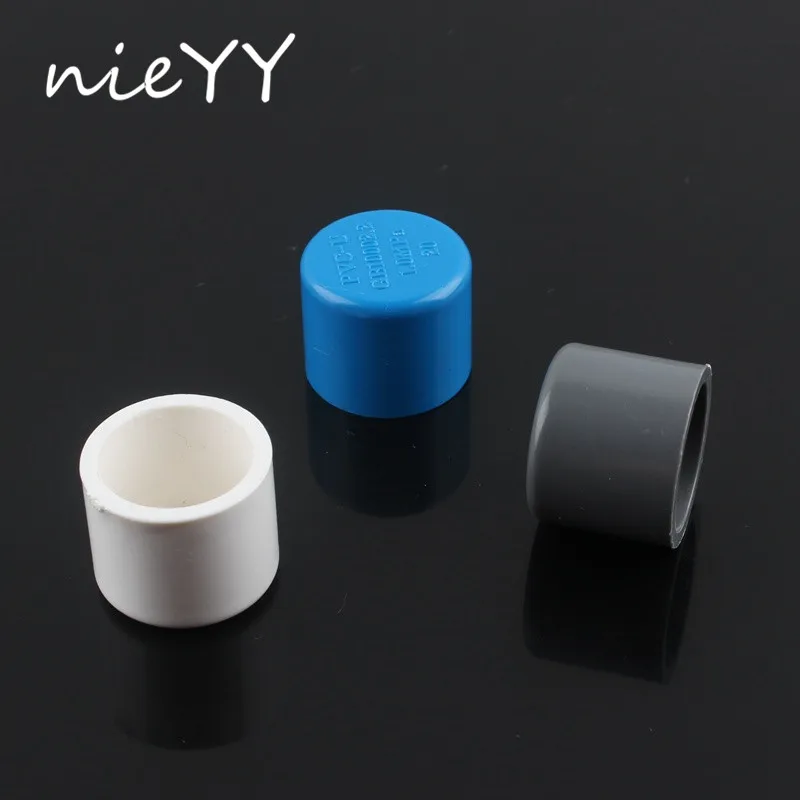 

4pcs 20mm Water Supply Pipe PVC End Cap Connector Garden Irrigation Water Pipe Plug Tube Bulk Head Hydroponic Pipe Accessories