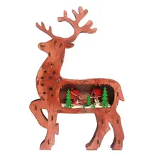 Рождественский олень, светодиодный светильник, рождественские вечерние украшения для дома, деревянные украшения, детский подарок Y5GB