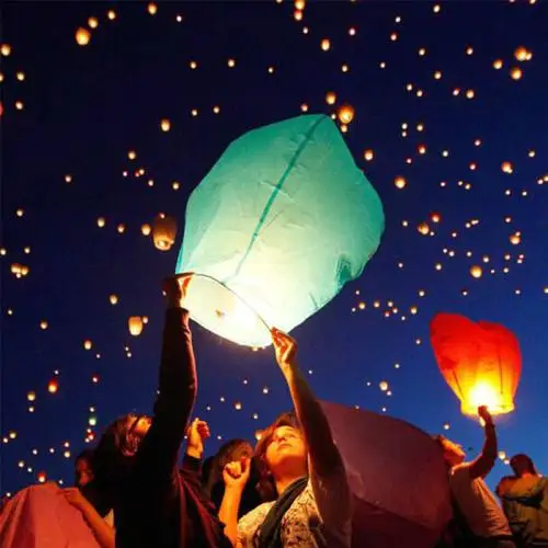 

8pc Night Party Candles Flying Lights Wishing Valentine's Day Holiday Hot Air Balloons DIY Fire Lights Friends Family Christmas