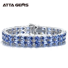Танзанит браслет из стерлингового серебра 58 шт. Танзанит Королевский и роскошный стиль для женщин ювелирные украшения подарки на год