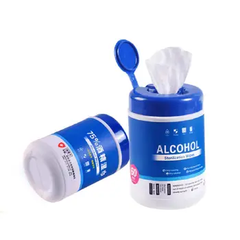 

60pcs/box Disinfection Wipes Antiseptic Pads Alcohol Cleaning Wet Wipes Swabs Skin Care Sterilization First Aid Tissue Box