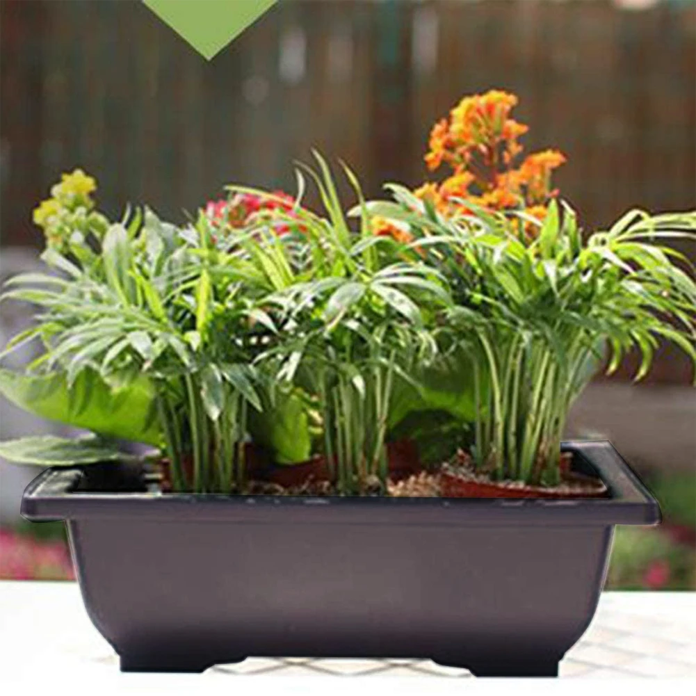 

Bonsai Training Pot Basin Flower Pot Bowl Nursery Plastic Square Rectangle Container for Plant Succulent Bonsai Training Pots