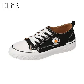 

Dlek Embroider Sneakers Skateboard Shoes Casual Simple High Quality Women Sport Shoes For Young Girl