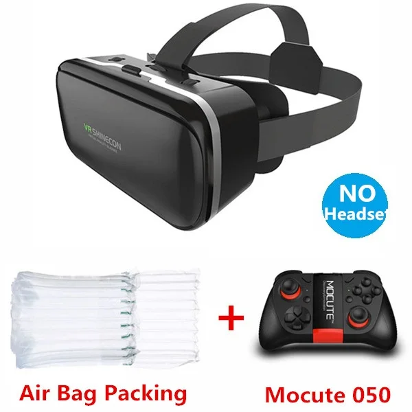 Bundle-6 Shinecon 6,0 3D VR Очки виртуальной реальности шлем 3 D очки гарнитура шлем коробка для iPhone Android смартфон с контроллерами - Цвет: Bundle-6